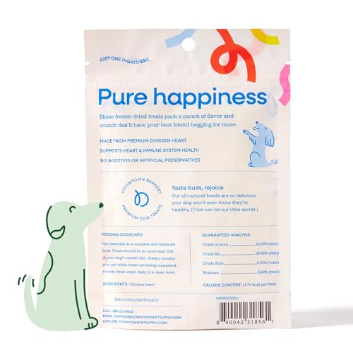 Downtown Barkery Freeze Dried Canine Treats – Single Ingredient, Low Calorie Canine Treats Wealthy in Nutritional vitamins and Minerals – All Pure Canine Treats – Freeze Dried Hen Hearts for Canine, 1 Oz Downtown Barkery Freeze Dried Canine Treats – Single Ingredient, Low Calorie Canine Treats Wealthy in Nutritional vitamins and Minerals – All Pure Canine Treats – Freeze Dried Hen Hearts for Canine, 1 Oz