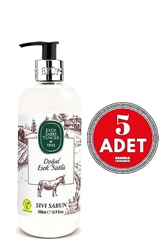 Doğal Eşek Sütlü Sıvı Sabun 500 ml x 5 Adet