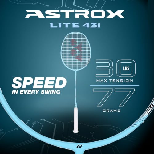 Image of Yonex Graphite Strung Badminton Racquet Astrox Lite 43i (G4, 77 Grams, 30 lbs Tension, Aqua Blue)