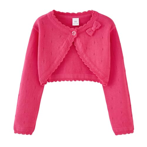 Vivobiniya Baby Girls' Long Sleeve Cardigan Shrug Toddler Button Closure Knitted Bolero Kids Girl Knitted Sweater