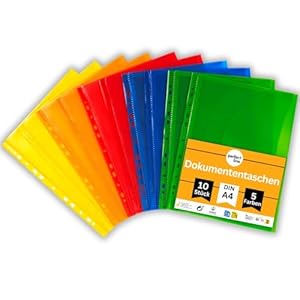 Perfect Line 10 Dokumententaschen DIN-A4 farbig