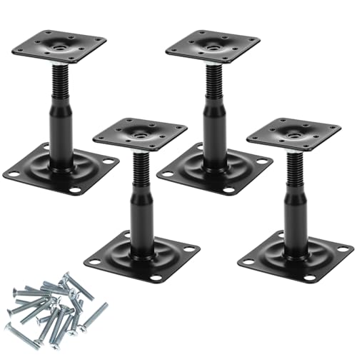 Support de base de poteau en acier galvanisé noir QWORK de haute résistance - 2