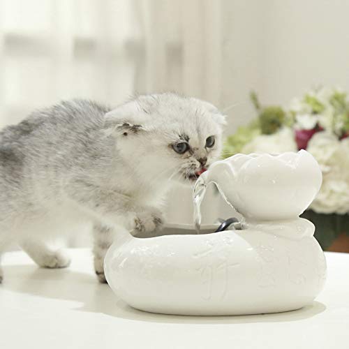 Fuente de agua eléctrica para gatos de cerámica 1.3 L miniatura 6