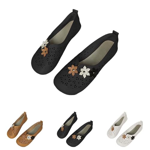 2025 Bailarinas Mujer Verano Comodos Piel Zapatos Planos Vestir Fiesta Elegentes Flores Bailarina Comodas Entretiempo Zapatillas Deportivas sin Cordones Suave Transpirables Calzado Barefoot Mocasines