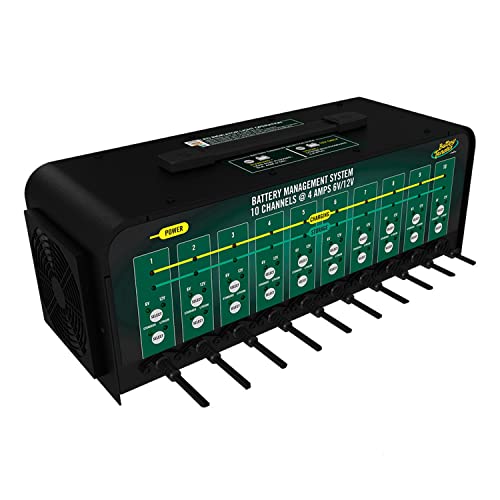 Battery Tender 10 Bank Multibank Charger - 40 AMP (4 AMPs Per Bank) - Selectable 12V / 6V - Smart...