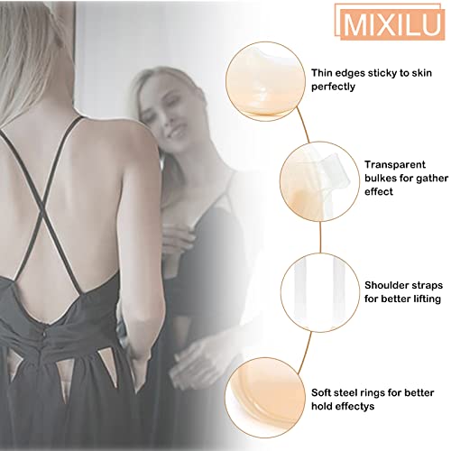 Sticky Bra for Large Breasts, Invisible Lift Up & Push Up with Straps3