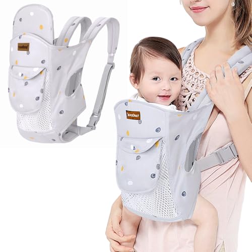 miaomiao Koala - Portabebés ajustable para bebés de 0 a 36 meses, ergonómico, transpirable, color gris