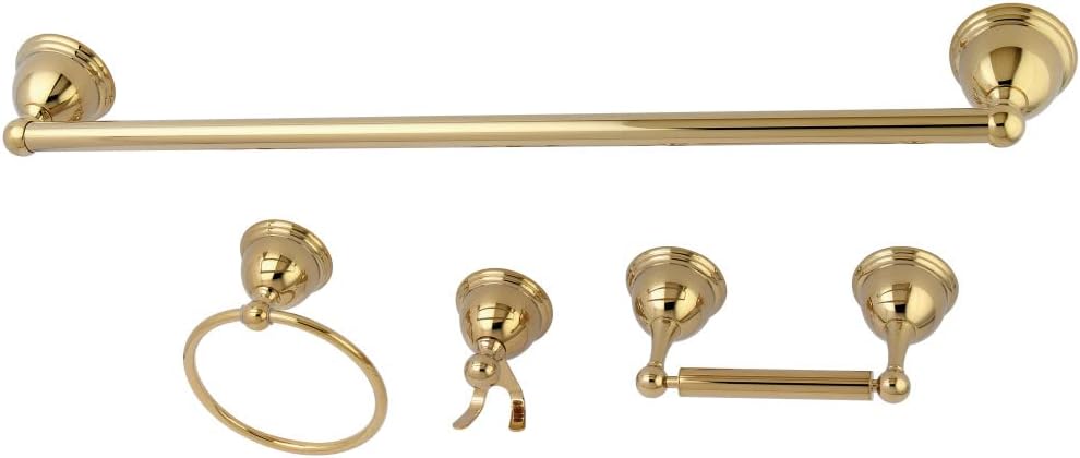 Polished Brass 4-Piece Bathroom Hardware Set