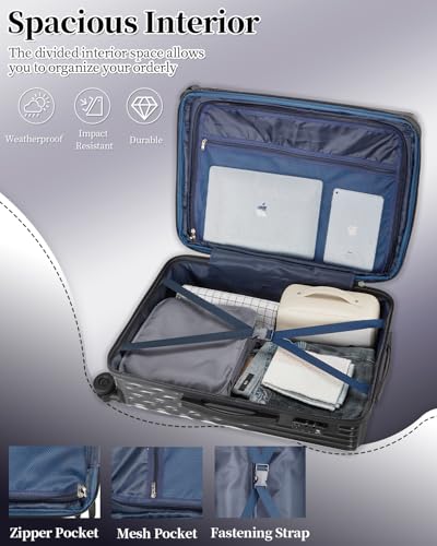 Image of Carry On Luggage 22x14x9 Airline Approve, Expandable 20 Inch Hardside Large Suitcase with Wheels TSA Lock