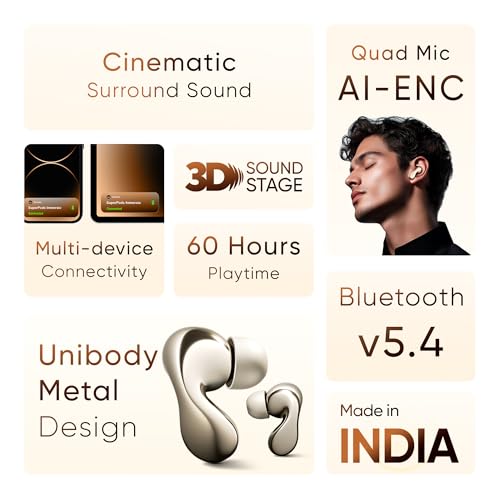 Image of Mivi SuperPods Immersio[Flagship Launch] | Dolby Audio, 3D Soundstage, 60H Battery, AI-ENC Mic, BT 5.4 | Ear Buds Wireless with Deep Bass, Fast Charging, in-Ear Bluetooth Earbuds