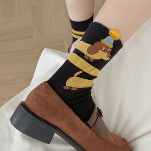 Scinzene 2 Stück Dackel, Schlüsselanhänger und Socken, Süße Welpe Hundetasche Anhänger Leder Glücksbringer Geschenke, Dackel-Geschenke Für Tierliebhaber
