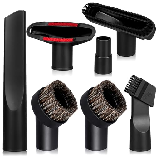 Staubsauger Aufsatz, 7-teiliges Polsterdüse 32-35mm Staubsauger Düsen Aufsätze Einschließlich Langem Flachsaugkopf Zwei-in-Eins-Flachsaugkopf Universal Vakuum Aufsätze Reinigungs-Set