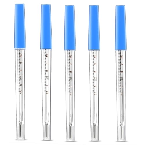 Glass Clinical Thermometer for Fever, Mercury-Free, Accurate Body...