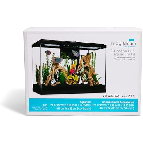 Imagitarium LED Aquarium Kit 24.17" W X 17.35" H 20 Gallons