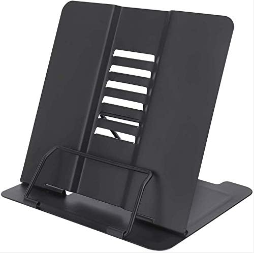 Book StandReading StandMulti-Function Metal Easel Book Holder, Portable Adjustable Metal Book Stand, for Books/Mobile Phone Copy Holder Easel Music Stand Stand, Black