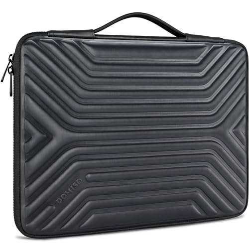 DOMISO 17 Inch Shockproof Waterproof Laptop Sleeve with Handle Lightweight Soft EVA Tablet Protective Case Bag for 17-17.3" Notebook/Dell/Lenovo/Acer/HP/MSI, Black