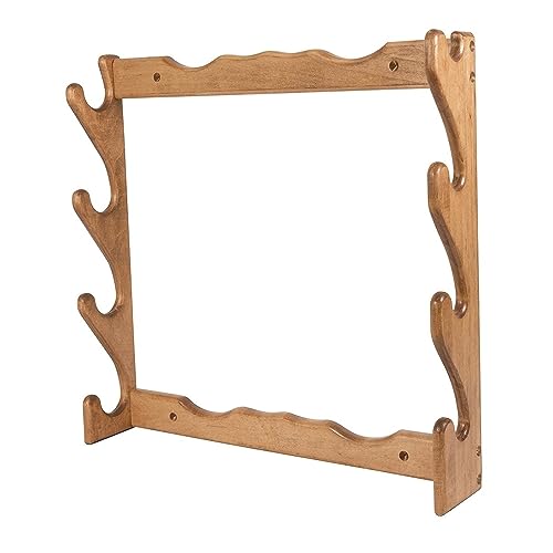 OVARIA Portafucili a Parete, portafucili a Parete in Legno a Quattro Pistole, Contiene Sia Fucili Che Fucili, Esposizione e Pulizia del Supporto for Fucili ad Aria compressa, Colore del Legno