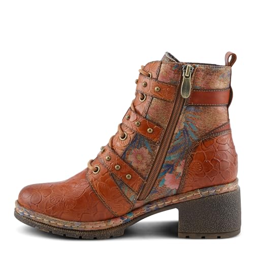 Spring Step L'Artiste Moonlit Women's Glamorous Bootie - Contrasting Textures, Floral Embossing, Comfortable Lug Sole3