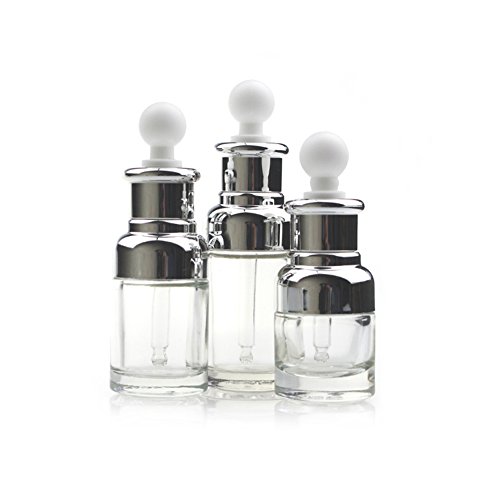 1 frasco vacío de 30 ml/50 ml, de vidrio transparente, recargable y...