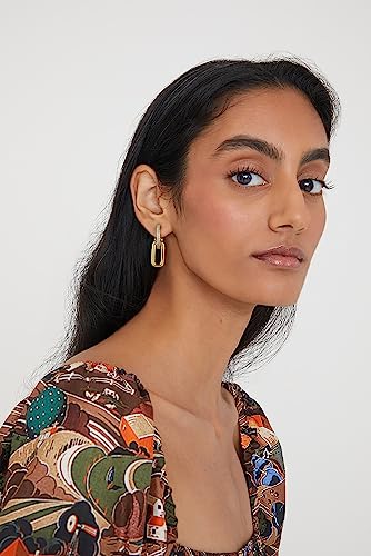 Gold Clip On Earrings For Women Matte Gold Plated Geometric Heart And Pearl Drop Earrings Clip Dangle Earrings4