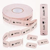 Nezyo Rouleau de Jetons 1000 Feuilles Perforées Boissons de Marque Rouleau Jetons pour Magasins Bar Mariage(Blanc,1 Euro