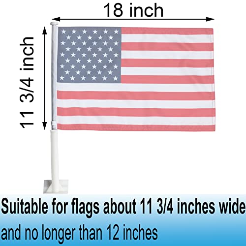 Acocony Car Flag Poles 20 Inches Long With Locking Cap And Retaining Clip White Plastic Heavy Duty Flag Pole For Car Windows Pack Of 5 #TOP2