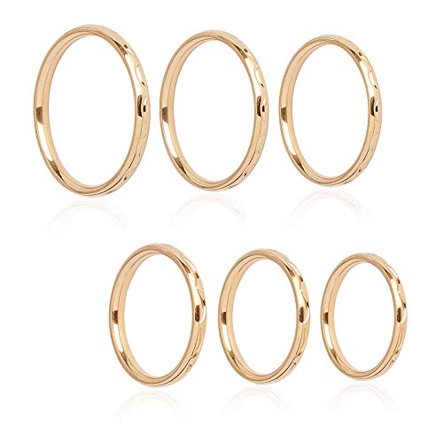 UNICRAFTALE About 12pcs Size 4/5/6/7/8/9 Golden Finger Ring Stainless Steel Thin Stacking Rings Knuckle Rings Jewelry Mid Finger Rings for Women Wedding Party 2mm Wide UNICRAFTALE About 12pcs Size 4/5/6/7/8/9 Golden Finger Ring Stainless Steel Thin Stacking Rings Knuckle Rings Jewelry Mid Finger Rings for Women Wedding Party 2mm Wide