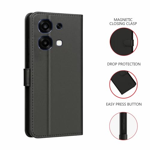 Image of AIBEX Shock Proof Flip Compatible for Oppo K14 5G / Oppo A6 Pro 5G Flip Cover Leather Finish | Inside TPU with Card Pockets | Wallet Stand | Complete Protection Flip Case