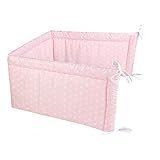 TupTam Protector para Cama de Bebé, Rosette Rosa, 180x30 cm