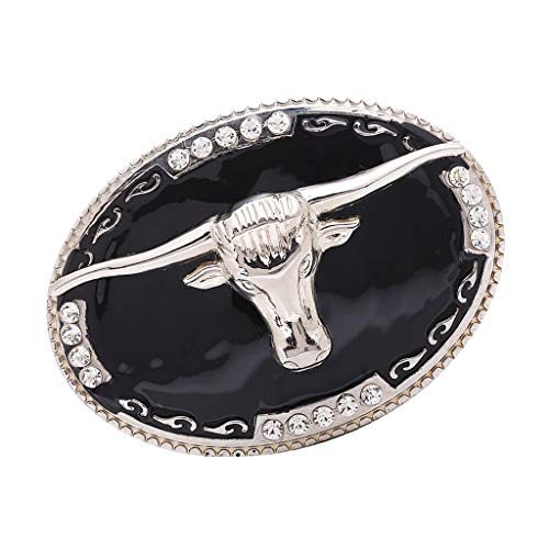 oshhni Acessórios para Cintos para Calças de Ganga de Strass Western Rodeo Longhorn Bull Belt