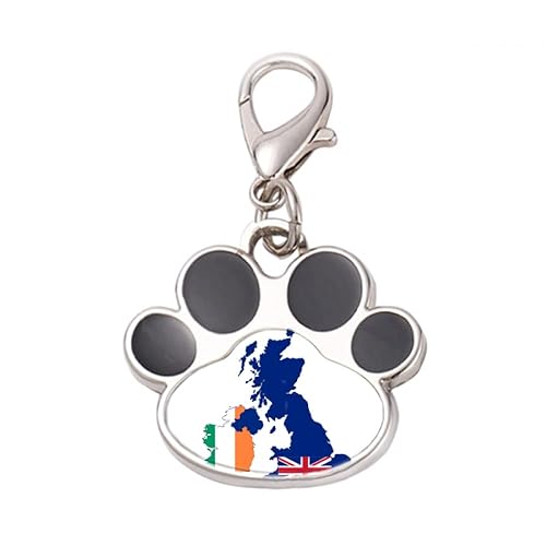 DIYthinker?Britain Map Irland Flag Country UK Pet Tag Keychain Dog Cat ID