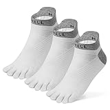 VWELL Toe Socks for Men/Women, COOLMAX Five Finger Socks, High Performance Athletic Toe Socks No Show (3Pairs)