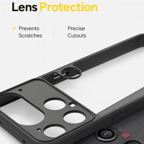 Image of Hybrid Clear Case for Nothing Phone 3, Hard PC+TPU Shockproof, Anti-Yellowing Cover with Camera Protection (Matte Black)
