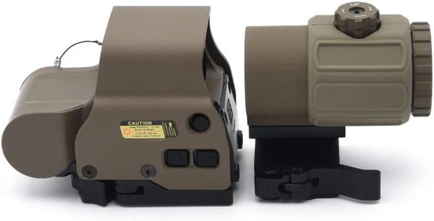558 G33/G43/G45 3X/5X Magnifier Combo, 558 Red Green Dot Holographic Sight Scope + 3X 5X Magnifying Glass Set, Quick Release, Flip Up to Side Multiplier, Fit 20mm Rail Mount