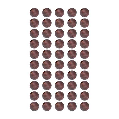 Carp Fishing Rig Beads, Diameter 6mm Round Silicone Floating Carp Fishing Rig Beads 50pcslot for Outdoor Fishing (Brown Color)