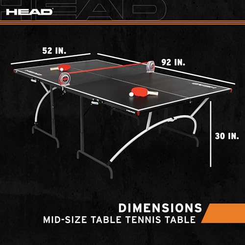 Image of EastPoint Mid-Size Portable Ping Pong Table - 92 inch x 52 inch x 30 inch, 2 Paddles & Balls - Foldable Design for Quick Setup - Indoor Ping Pong Game Table - Electronic Scorekeeper & Complete Paddle & Ball Set