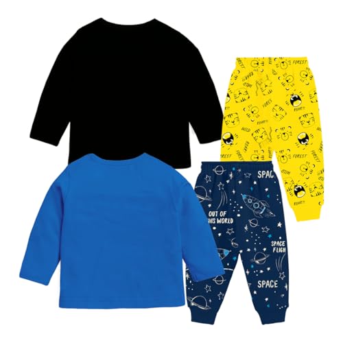 Image of Kuchipoo Kids Regular Fit Cotton T-Shirts and Pyjamas Set