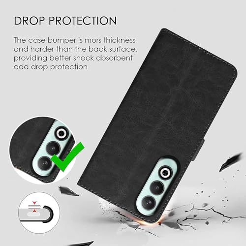 Image of Amazon Brand - Solimo Flip Leather Mobile Cover (Soft, Flexible & Kickstand Back case) Compatible for OnePlus Nord CE4 5G (Black)