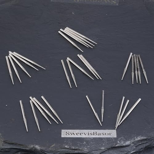 Puntas de diamante cónicas para herramienta rotativa 30 piezas miniatura 5