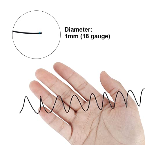 Image of 18 Gauge Aluminum Craft Wire, 165 Feet 1mm Bendable Metal Wire for Jewelry Making, Sculpting, Modelling, Wreath Making, Floral Making, Beading, Wire Wrapping (Black)