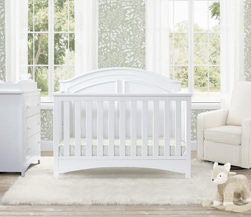 Delta Children Perry 6-in-1 Convertible Crib - Greenguard Gold Certified, Bianca White - Image 3