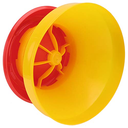 IWOWHERO 1Pc Automatic Poultry Feeder Durable Yellow Fodder Dish for Chickens Ducks Quails Pigeons Easy to Install Clean Feeding for Home Farm Use