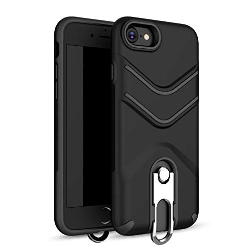 Fashion Slim Armor Shockproof Protective Case with Kickstand for iPhone 7 & iphone 8(Black)