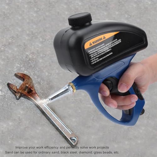 Tragbare Sandstrahlpistole, Sandstrahlgerät für Luftkompressoren, Entfernung von Farbe und Schmutz auf Oberflächen, Austauschbare Stahldüse, Sandpistole für Metall-, Holz- und