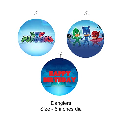 Image of PRETTY UR PARTY Pj Masks Party Decorations Kit - 70 Pcs Includes Banner,Balloons,Centerpiece,Danglers,Pj Masks Birthday Party Supplies,Pj Masks Birthday Party Decor,Birthday Banner For Kids
