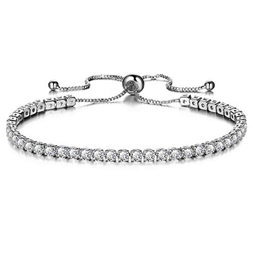 VMINE Pulsera para Mujer, Tamaño Ajustable Espumoso Crystal Simplicidad Refinada Elegante De Moda by