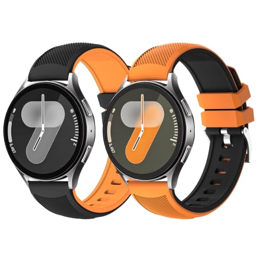 Image of Fullmosa 20mm Watch Strap, 2 Pack Silicone Watch Straps for Men Women, Compatible with Amazfit Bip U /Bip U Pro, Amazfit GTR /GTR Mini, Samsung Galaxy Watch 4 /5 /6 /7, Garmin Venu and all 20mm Watches
