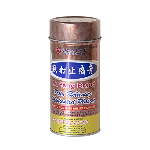 WU YANG Brand - Pain Relieving Medicated Plaster (Can, 1 Plaster - 3.9 in x 78.7 in/ 10 cm x 200 cm)