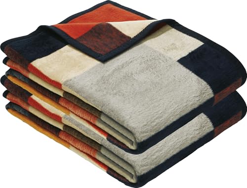 Erwin Müller Wohndecke Palermo 2er-Pack, Kuscheldecke - blau Größe...