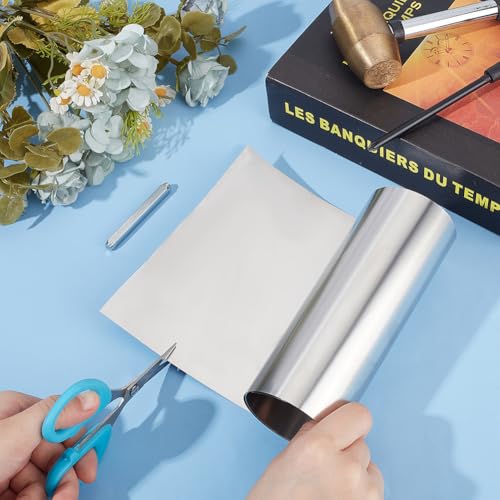 OLYCRAFT 1000x152x0.1mm 304 Stainless Steel Roll Sheet Stainless Steel Foil Roll Metal Strip Sheet Fine Plate Sheet Foil Stainless Steel Shim Stock Plates Metal Sheet for Craft, Electronic Equipment